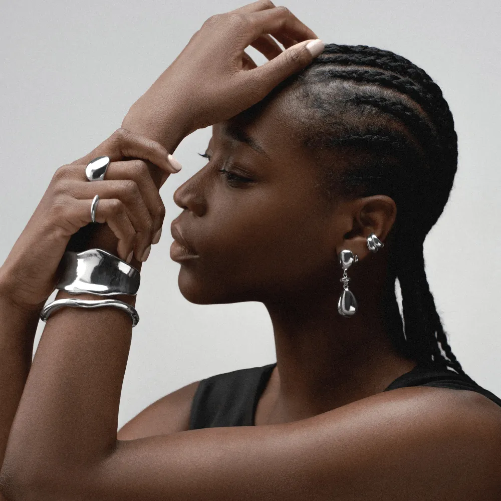 Orelia Polished Domed Ear Cuff sølv blank