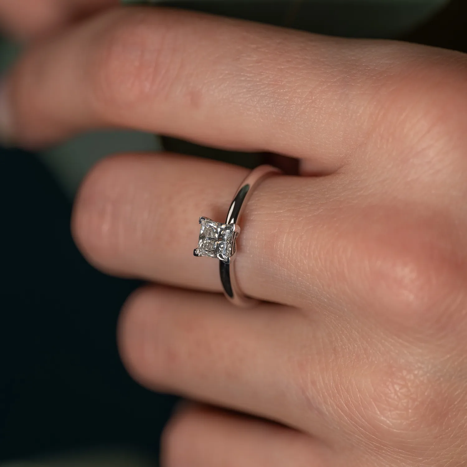 Sisi Copenhagen Solitaire Princess diamantring 0,75 ct hvidguld