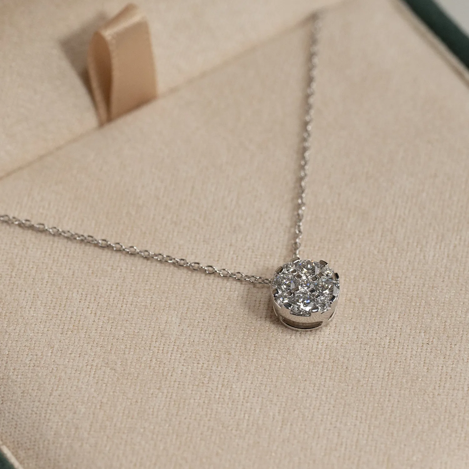 Sisi Copenhagen Round Pave lab-vedhæng hvidguld 0,45 ct