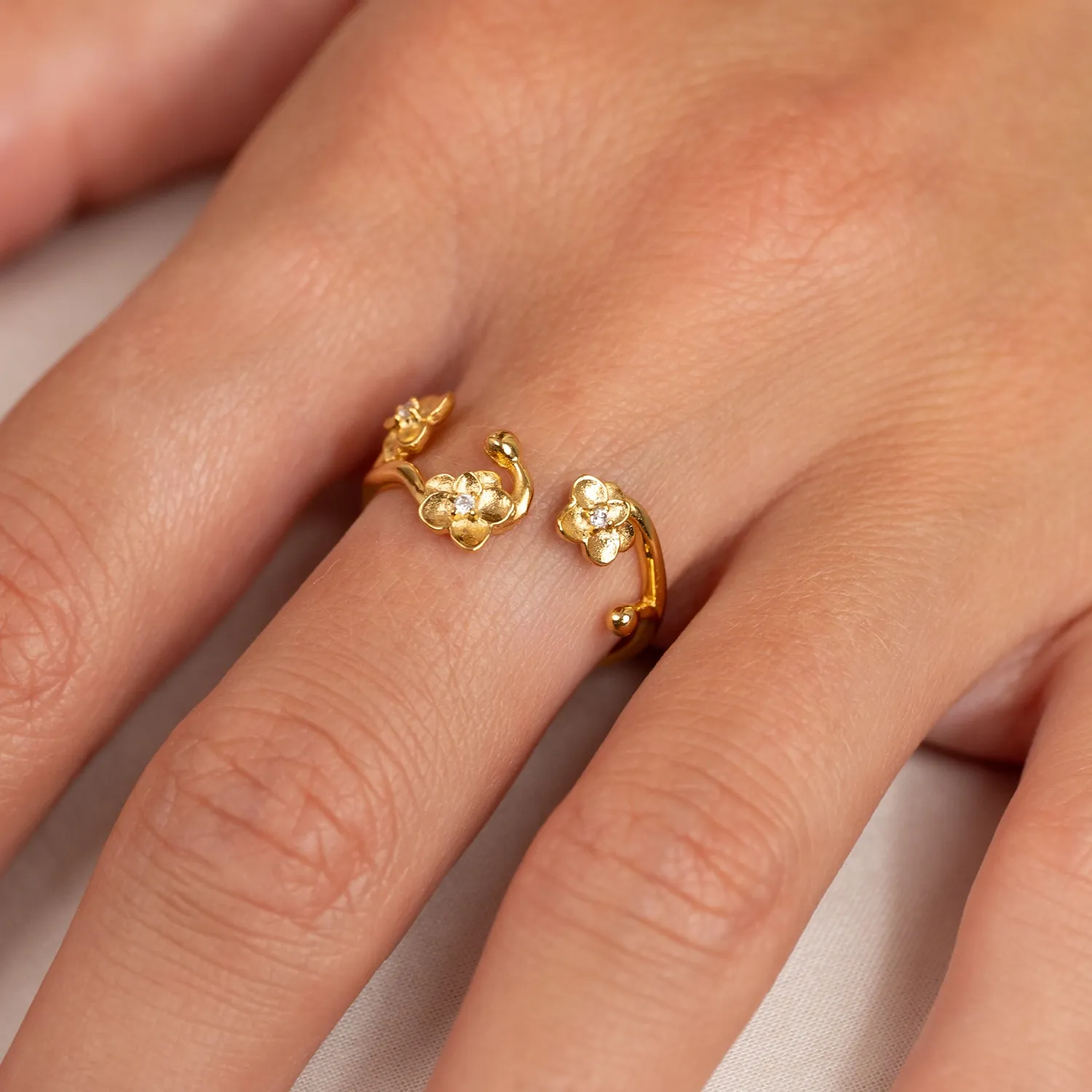 Sisi Copenhagen Odette crystal ring forgyldt zirkon