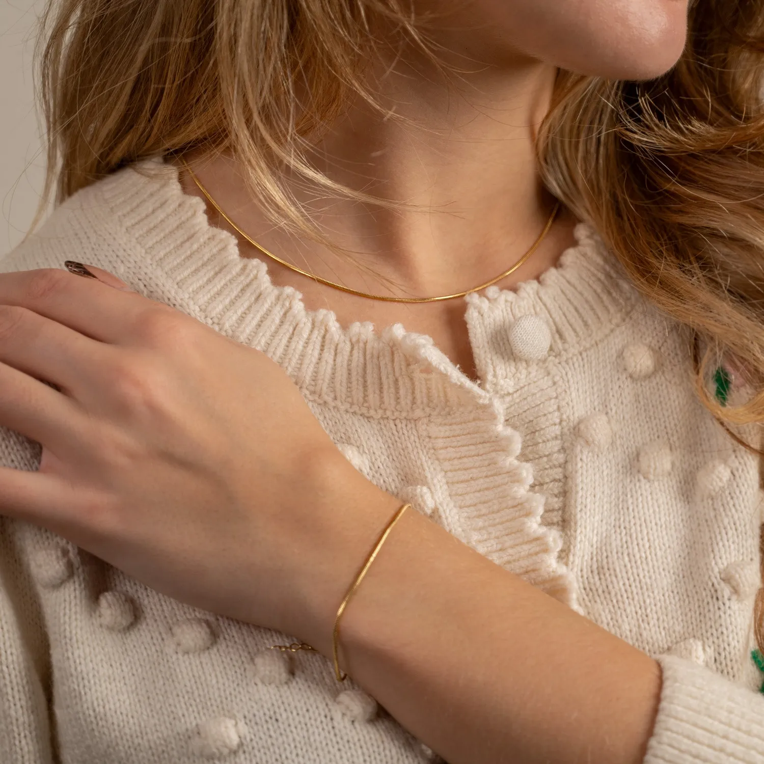 Sisi Copenhagen Cornelia armbånd forgyldt sølv 19,5 cm