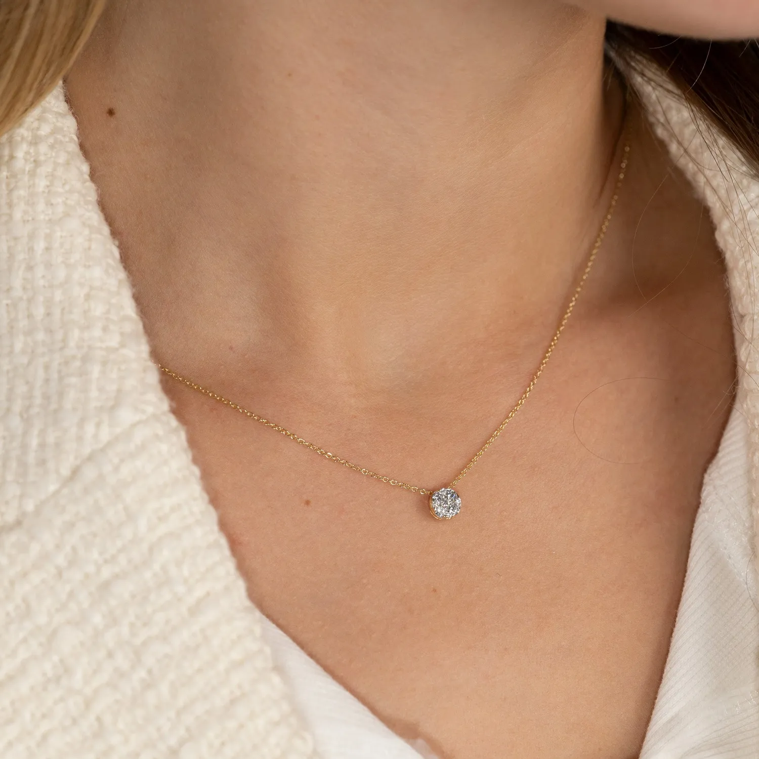 Sisi Copenhagen Round Pave diamantvedhæng 0,2 ct guld
