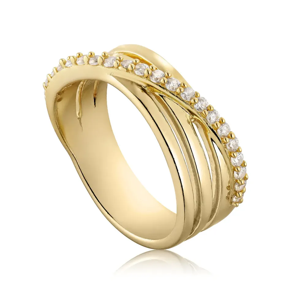 Bykjaergaard Sky ring forgyldt sølv zirkonia str. 52