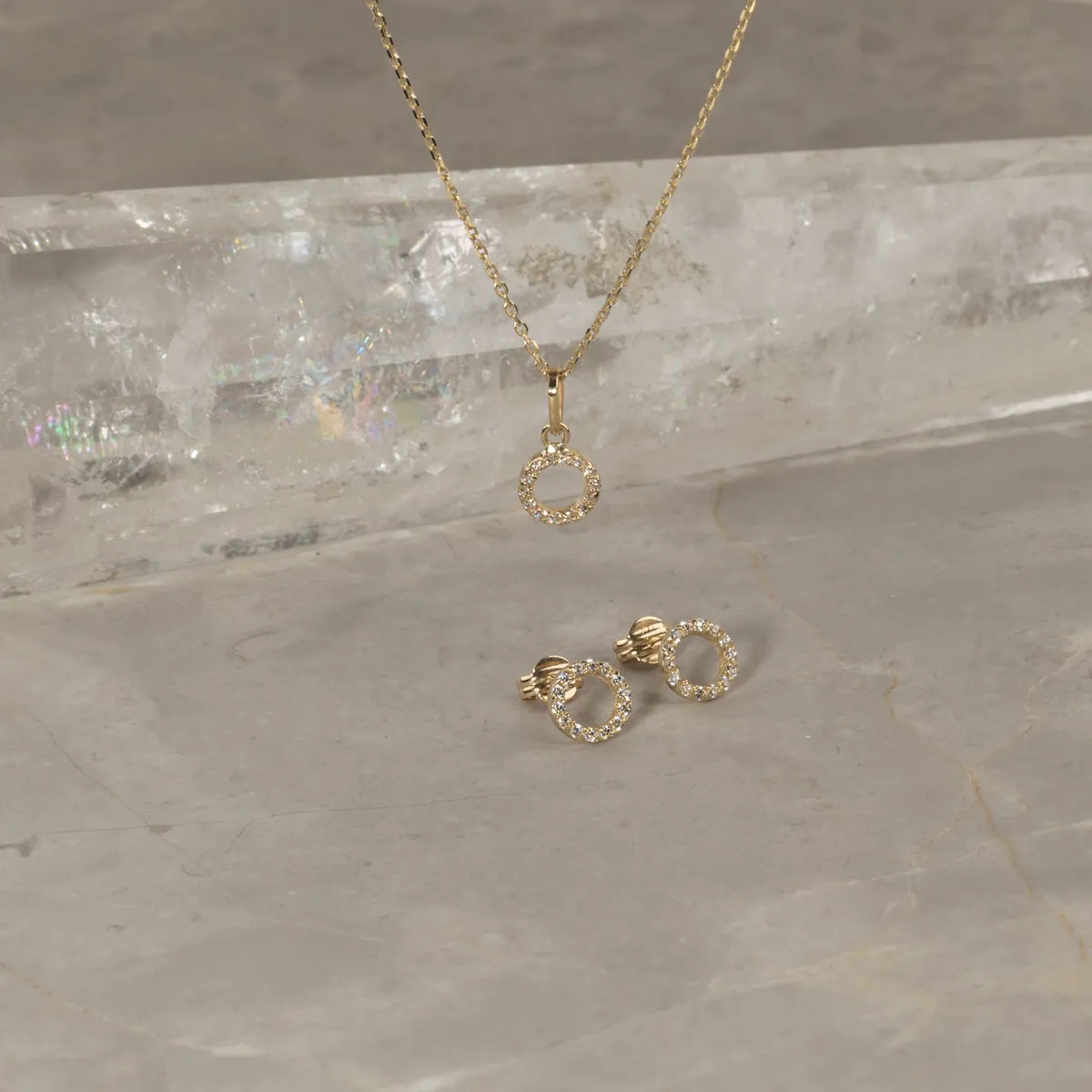 Sisi Copenhagen Gloria Crystal vedhæng 9 kt guld zirkon