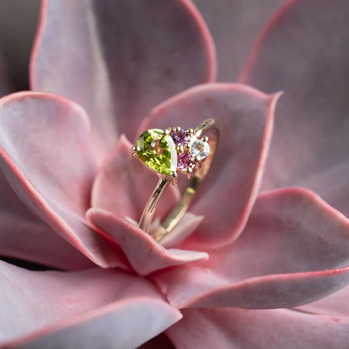Sisi Copenhagen Gyrith Gem Cluster ring guld 9 kt