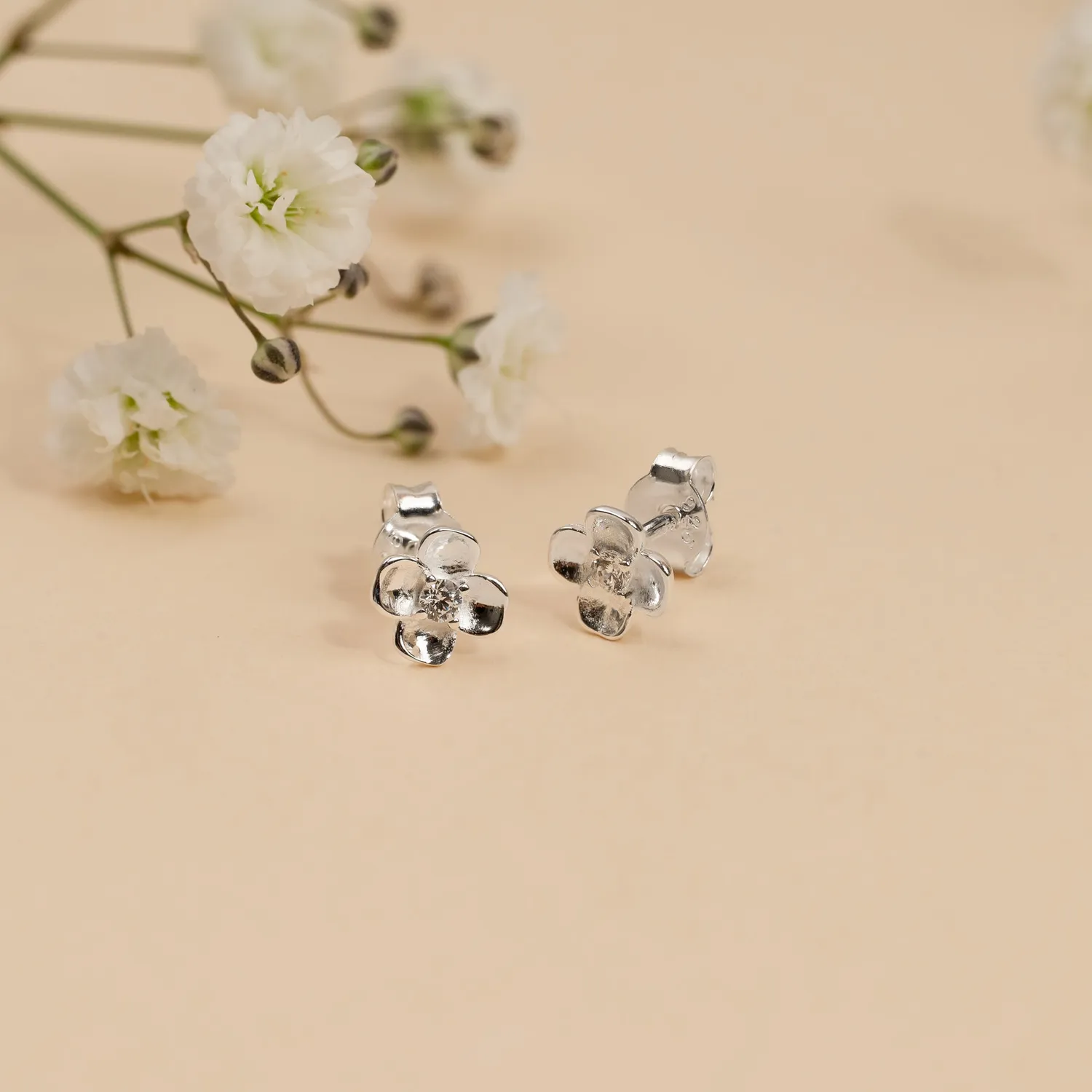 Sisi Copenhagen Flora Crystal ørestikker sølv zirkonia