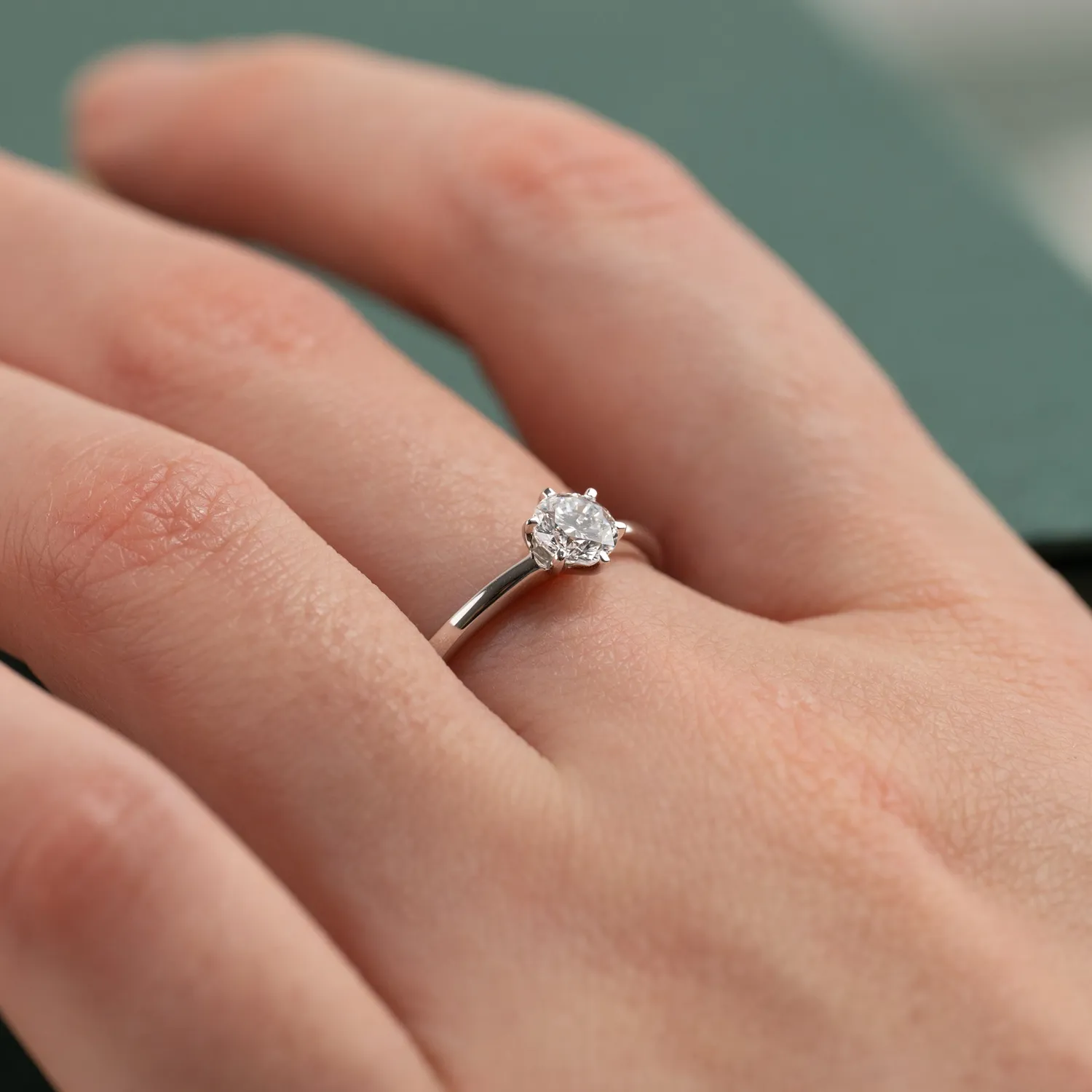 Sisi Classic Solitaire 6-Prong diamantring 0,5 ct hvidguld