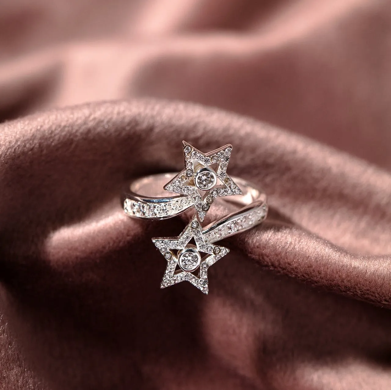 Orelia Crystal Shooting Star ring sølv stjerne