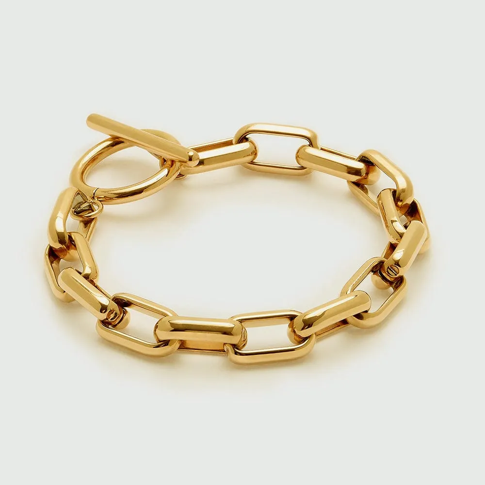Orelia LUXE Rectangle Link T-Bar armbånd forgyldt