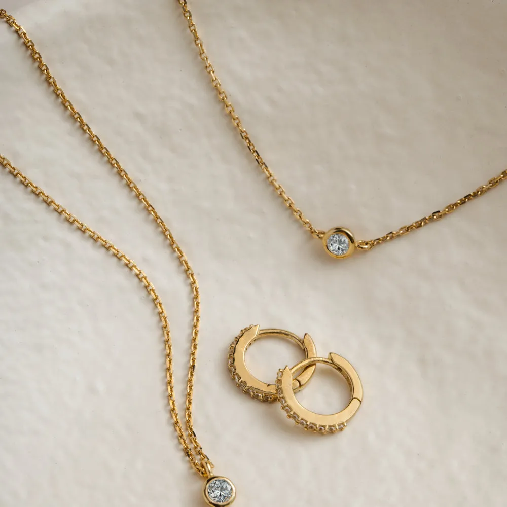 Orelia LUXE Classic Crystal halskæde guld hvid topas