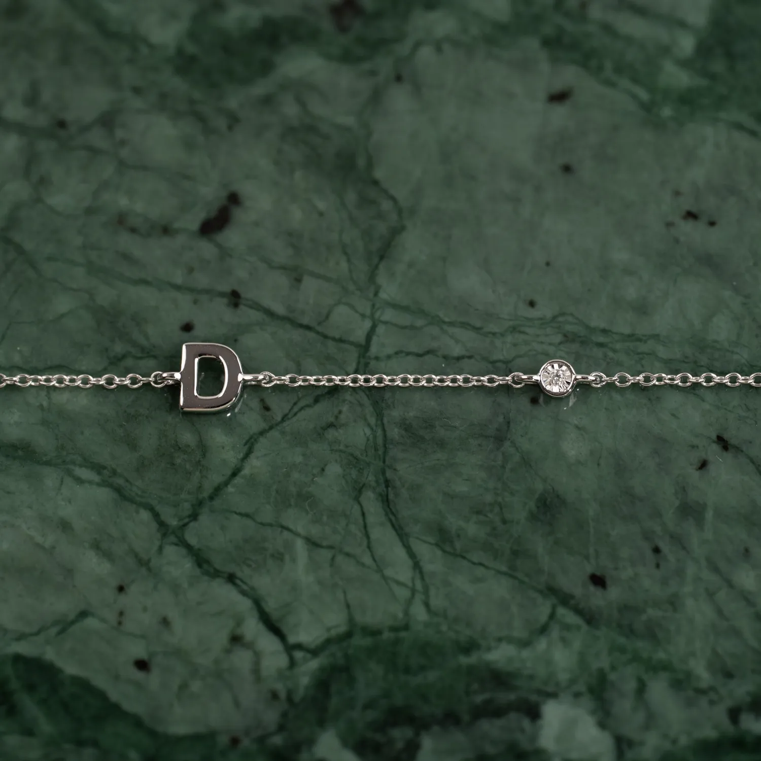 Sisi Copenhagen Letter lab-diamant armbånd hvidguld bogstav