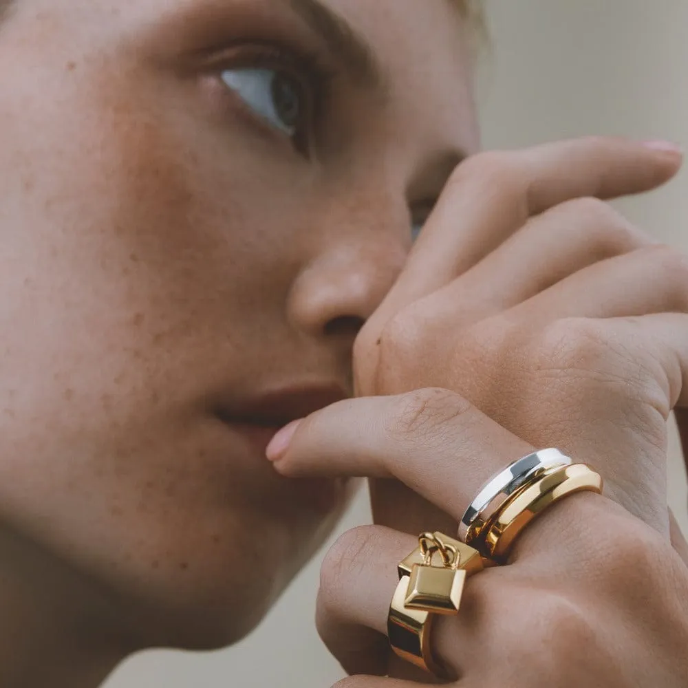 Orelia LUXE Bevelled Edge Ring sølv