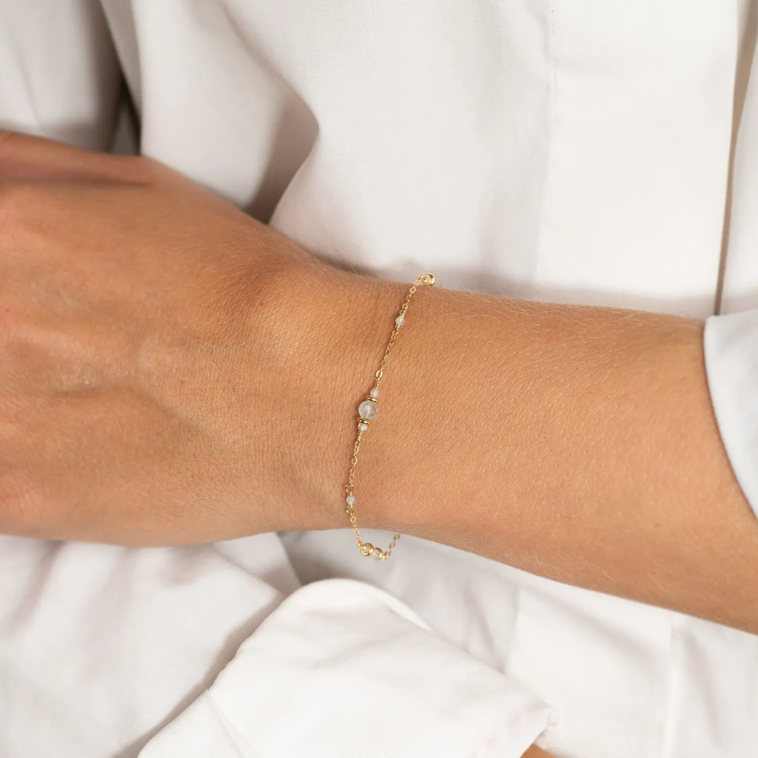 Sisi Copenhagen Cordelia Blue Aquamarine armbånd forgyldt
