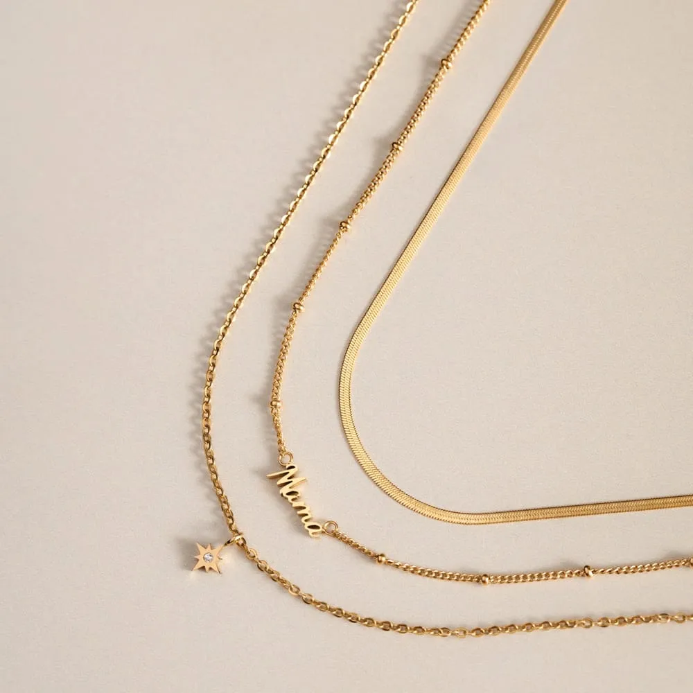 Orelia LUXE Personalised Multi-Row Name halskæde guld