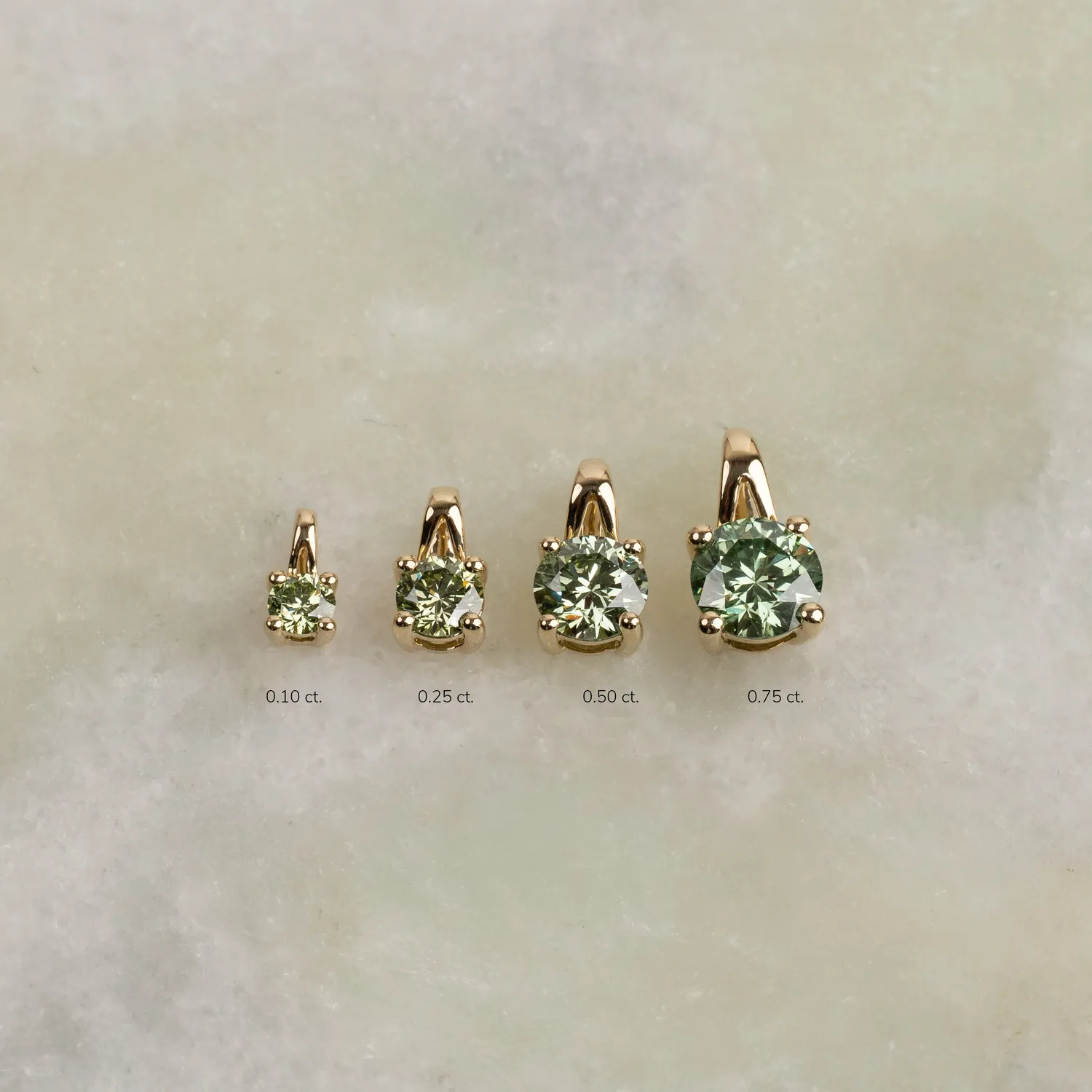 Sisi Copenhagen Prong Solitaire vedhæng ocean green 0,1ct 14kt