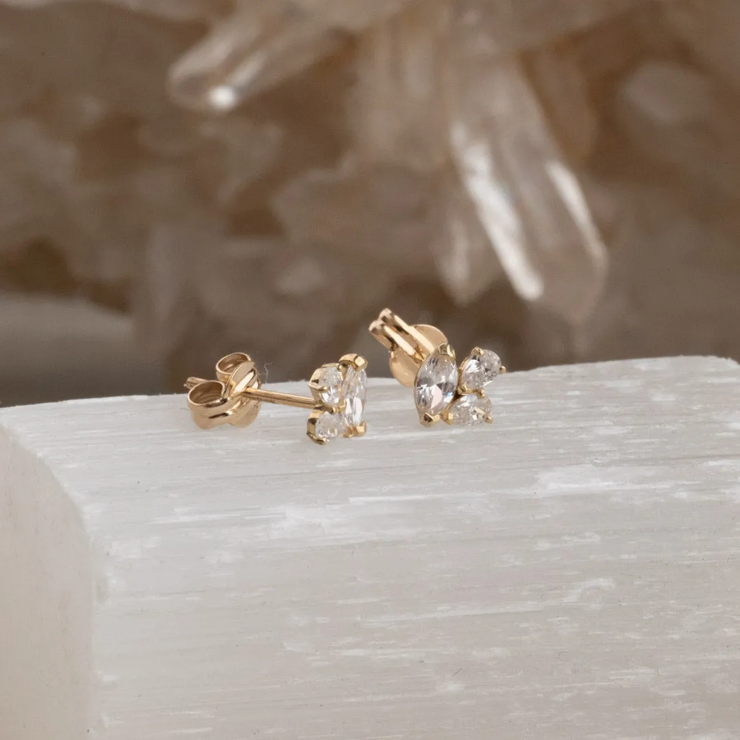 Sisi Copenhagen Carrie Crystal guld ørestikker par zirkonia