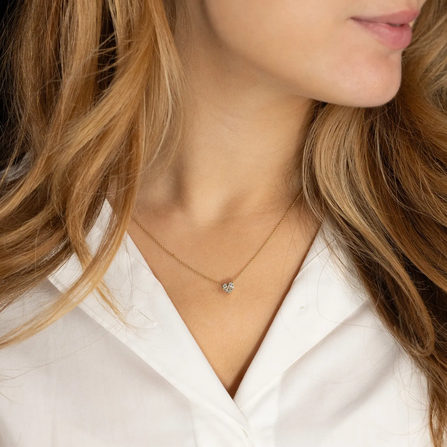 Sisi Copenhagen Heart Pave lab-diamant vedhæng 0,17 ct guld