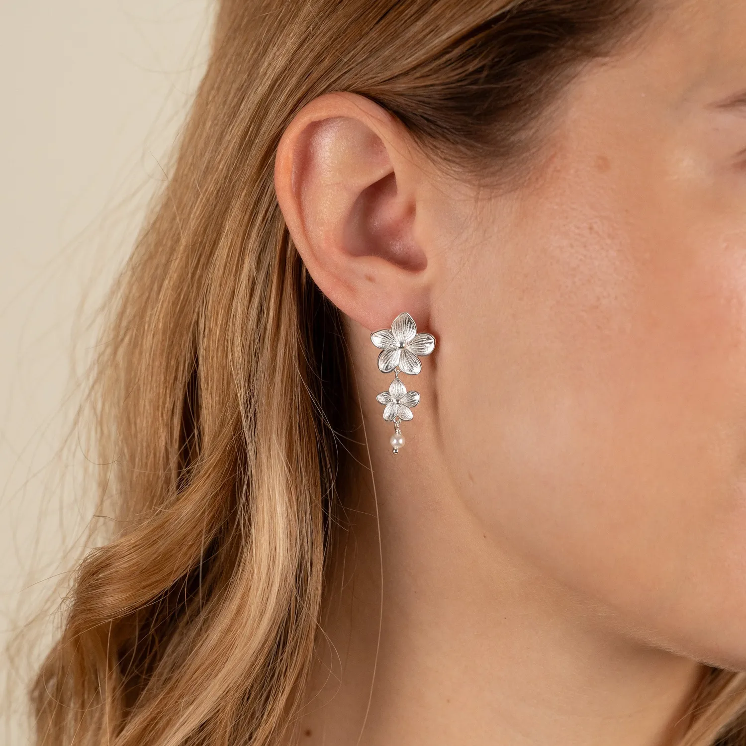 Sisi Copenhagen Anemone Pearl sølv øreringe par ferskvandsperler