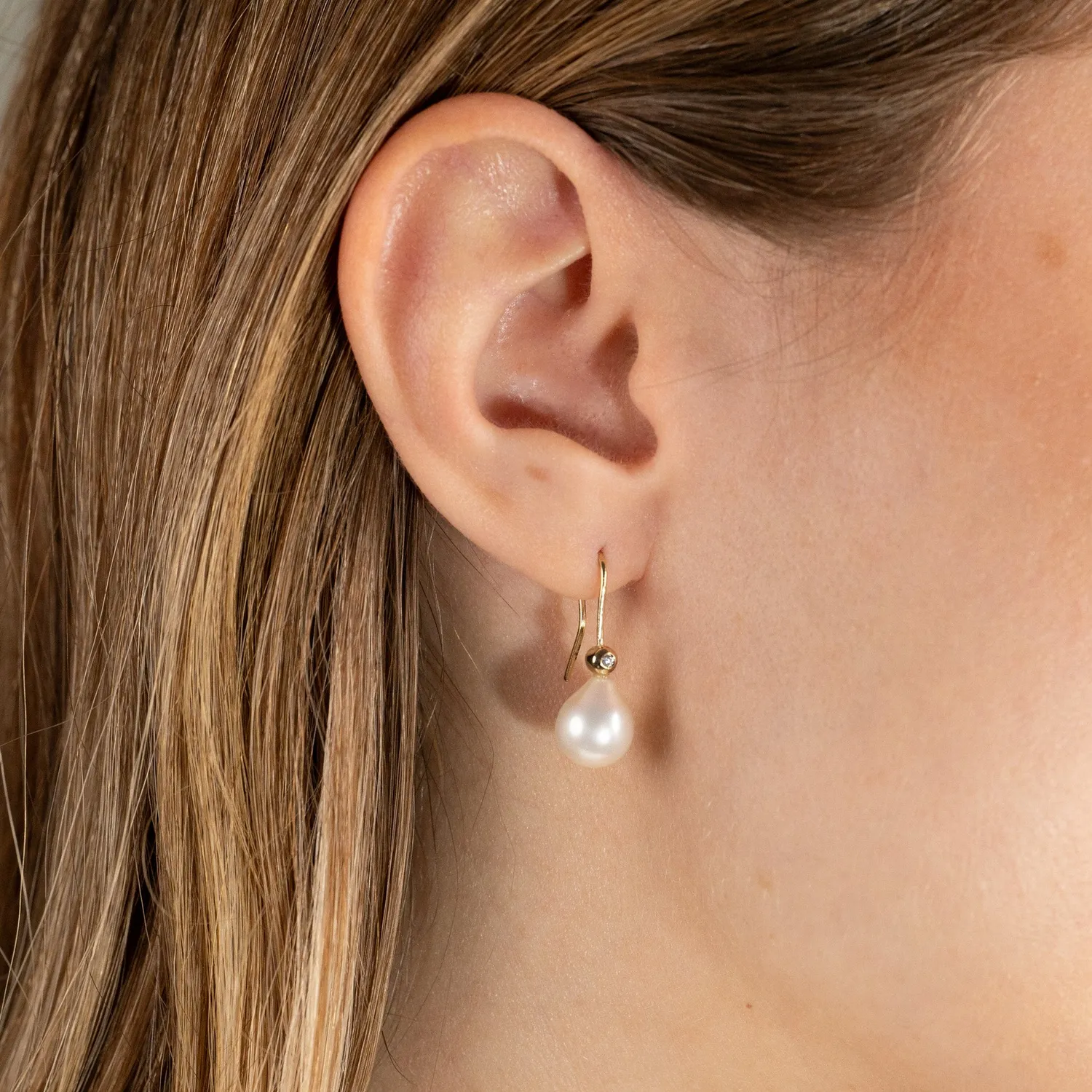 Sisi Copenhagen Eva Pearl ørekrog 9 kt guld perle