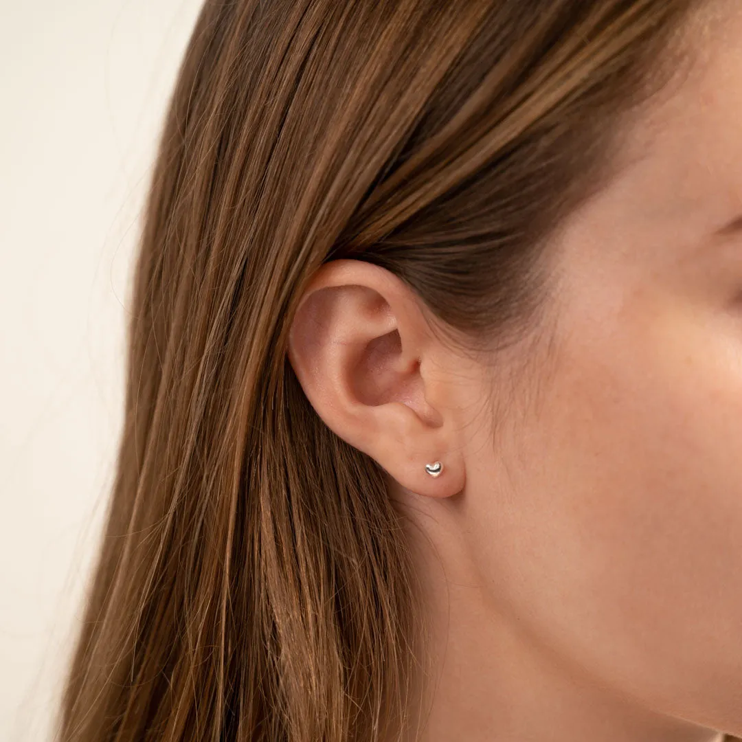 Sisi Copenhagen Valentina Silver ørestikker hjerte 4mm