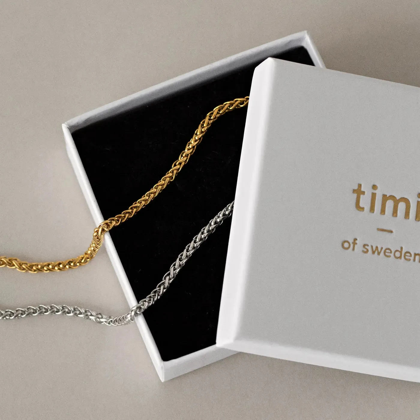 TIMI OF SWEDEN Tavi chain halskæde guld rustfrit stål