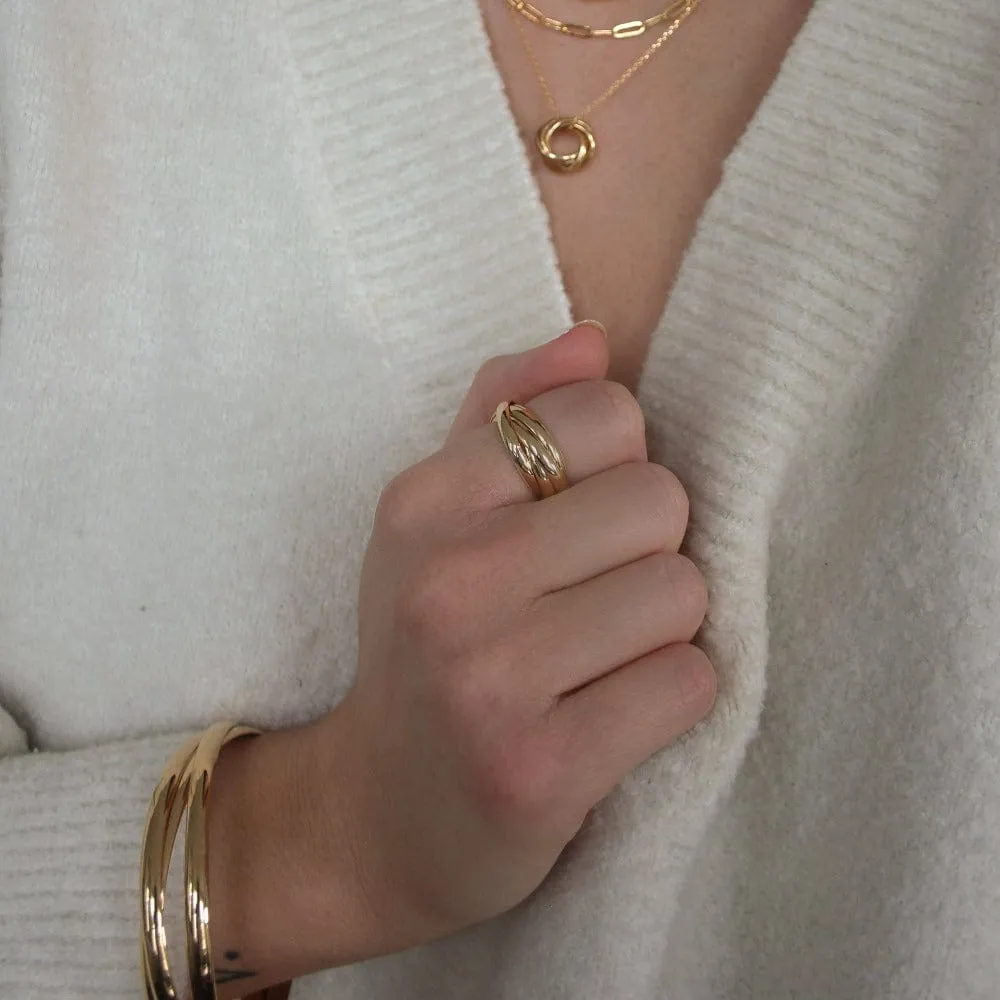 Orelia Interlocking Bangles forgyldt armbånd guld 3-delt