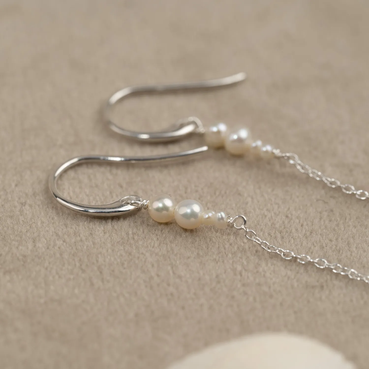 Sisi Copenhagen Evie Pearl Silver Drop øreringe sølv med perler