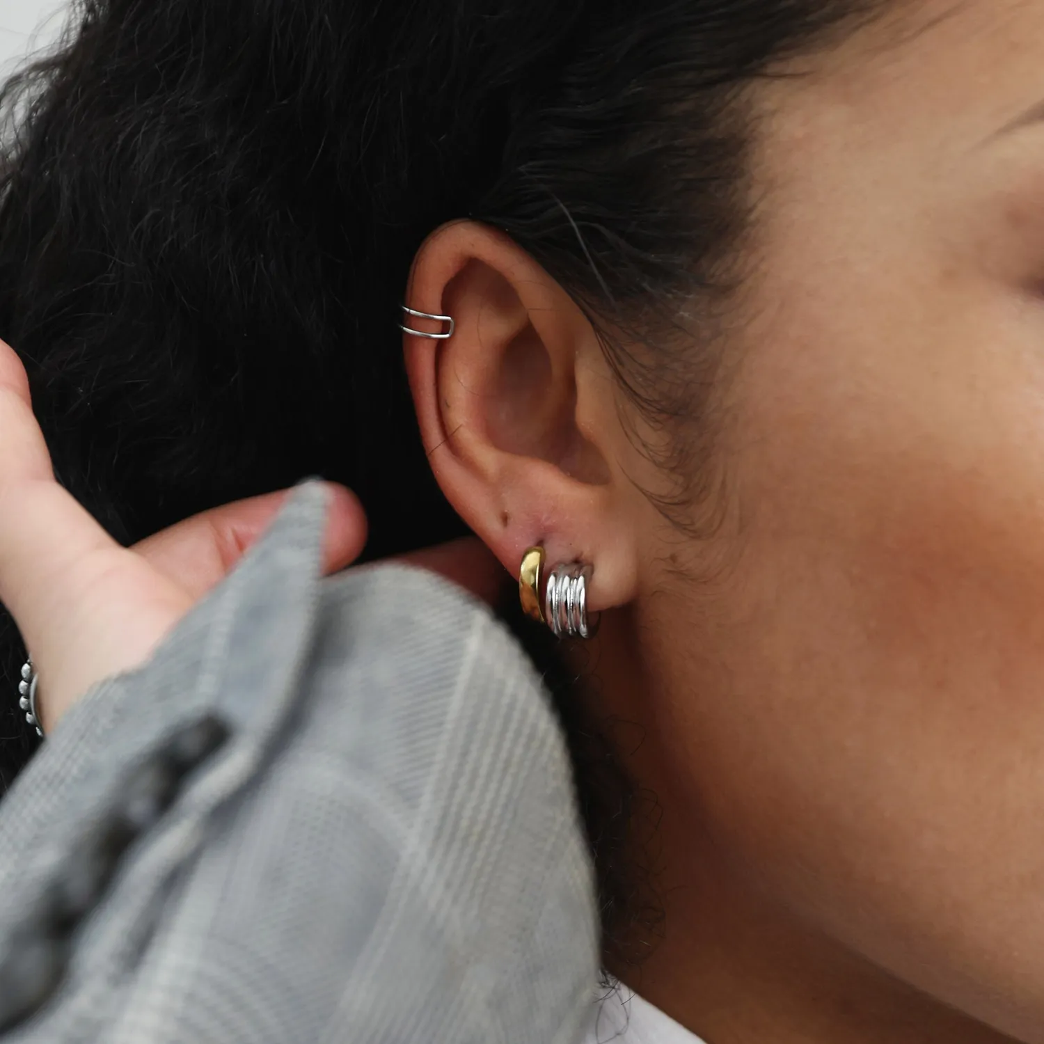 TIMI OF SWEDEN Emme ear cuff sølv par vandtæt