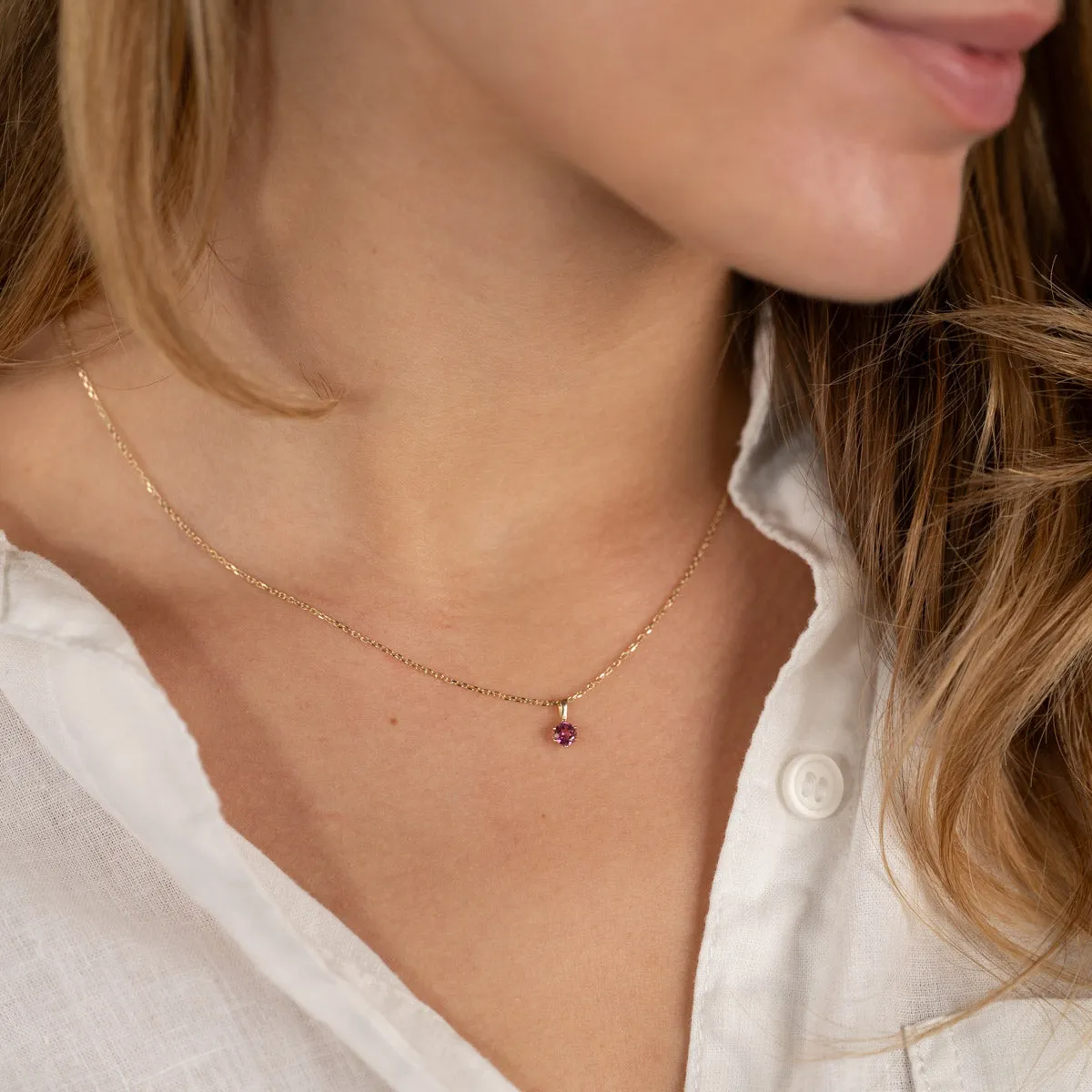 Sisi Copenhagen Soley Pink Topaz vedhæng massivt guld