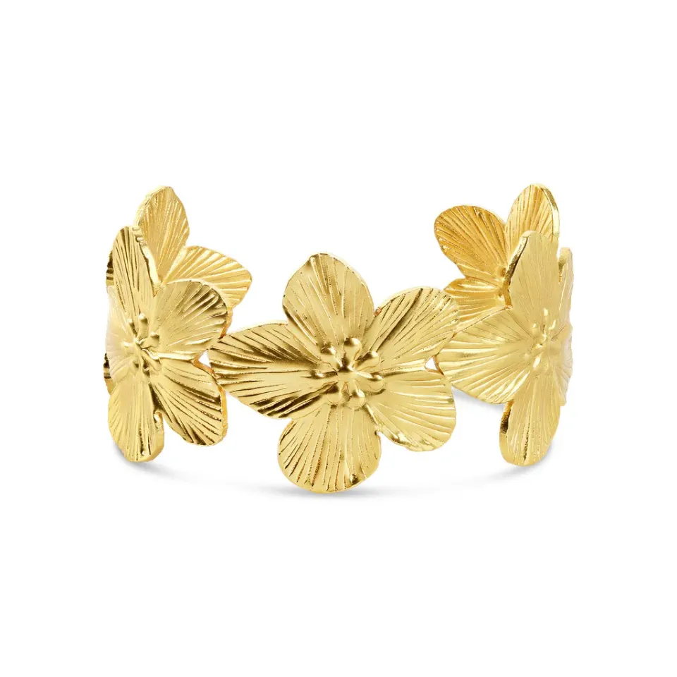 TIMI OF SWEDEN Alva armbånd blomst guld rustfrit stål