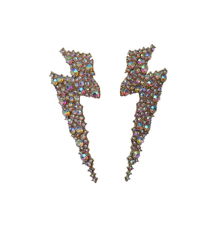 Wos WOS UP Stardust øreringe guld lyn med strass