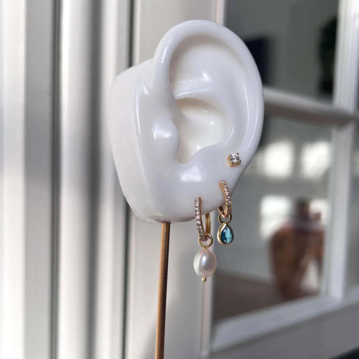 Bykjaergaard Individual Classic ørering forgyldt zirkonia