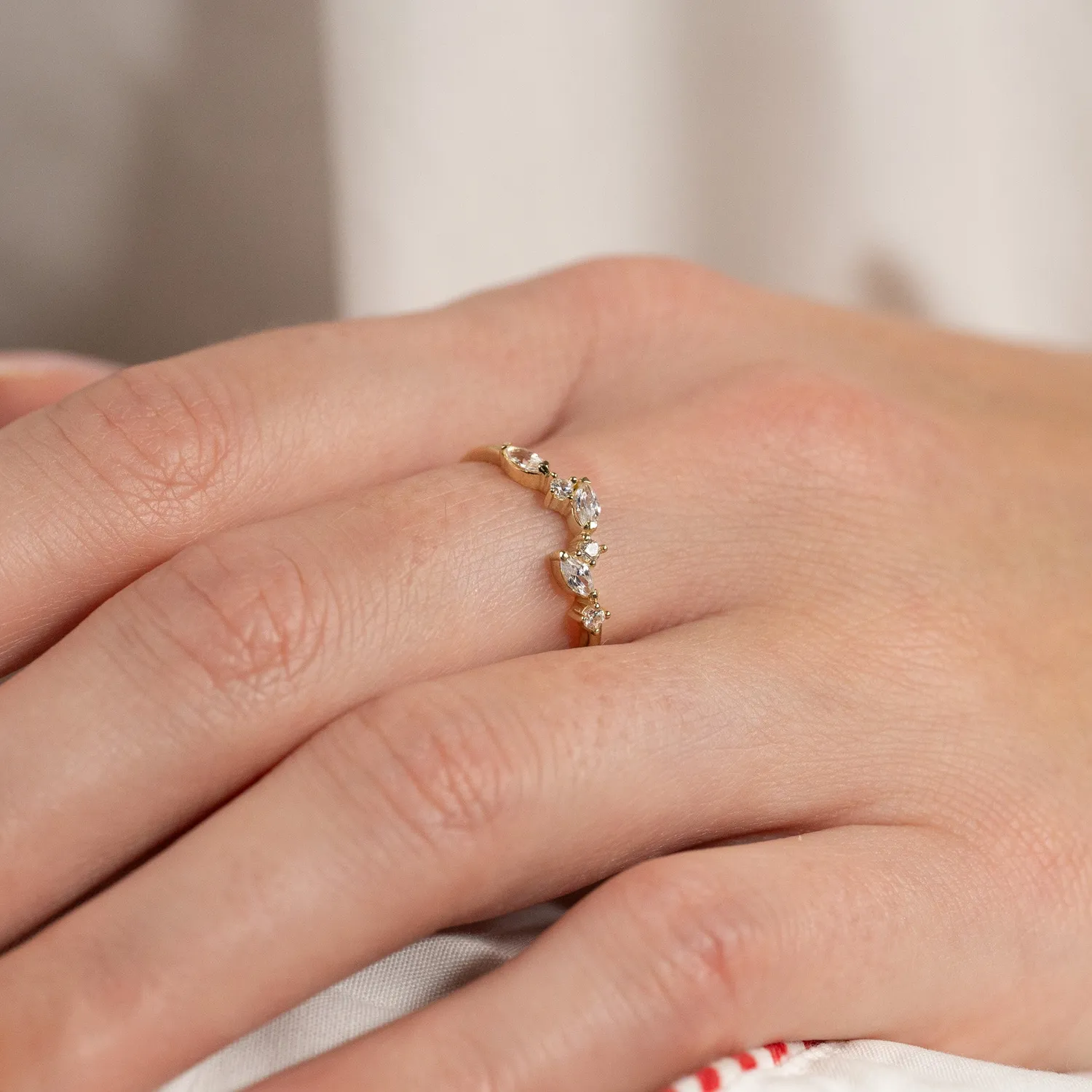 Sisi Copenhagen Catalina Crystal solid gold ring klar zirkon