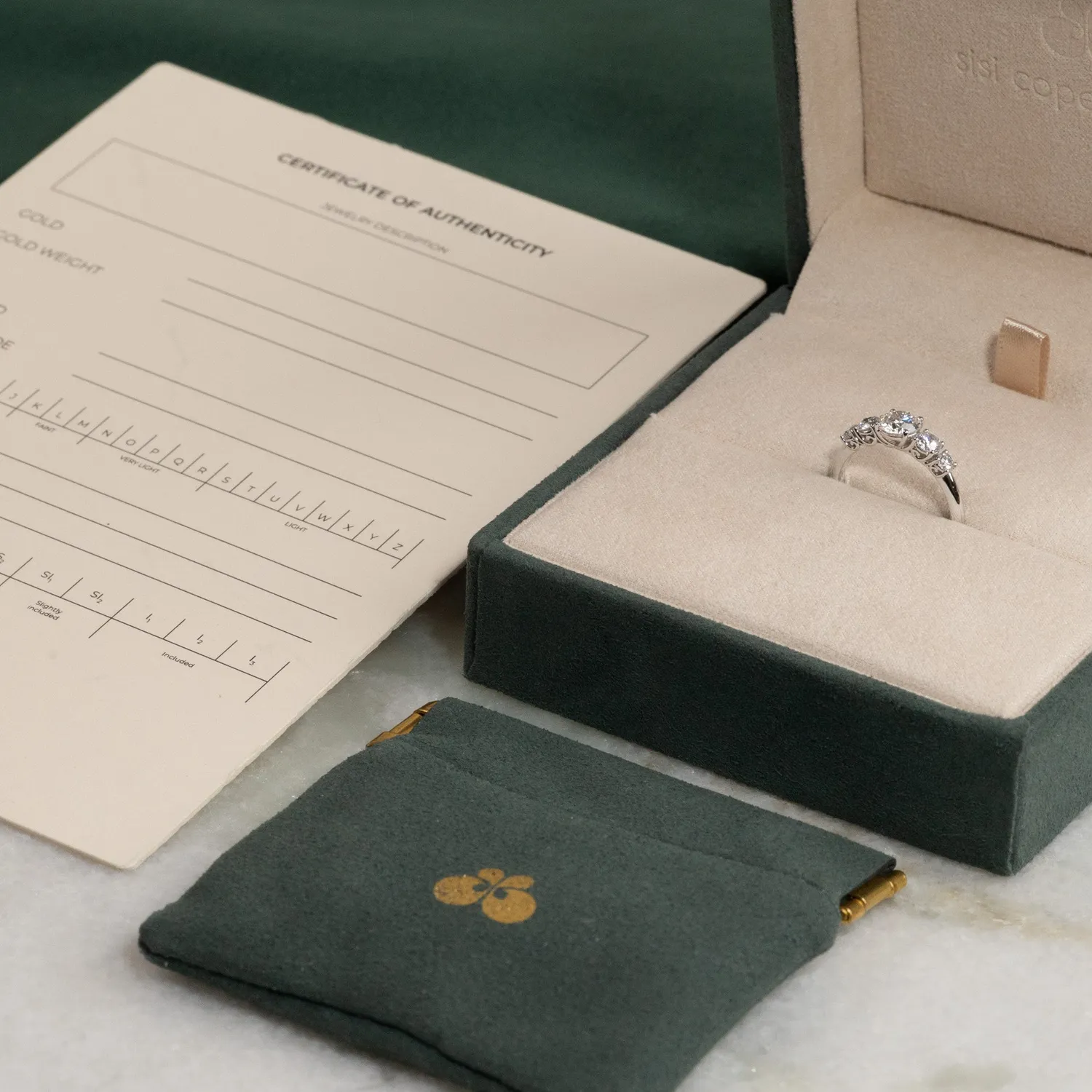 Sisi Copenhagen Five-Stone Trellis ring 1,0 ct hvidguld