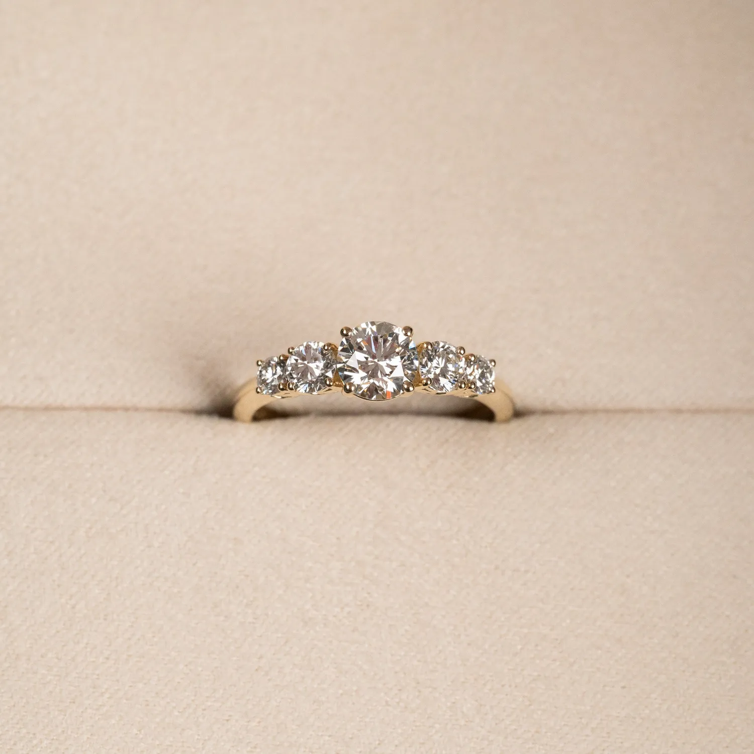 Sisi Copenhagen Five-Stone Trellis diamantring guld 1,0 ct 14 kt