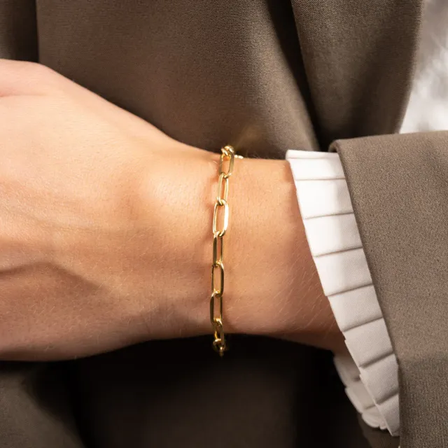 Sisi Copenhagen Alma Large Link armbånd forgyldt 19 cm chunky