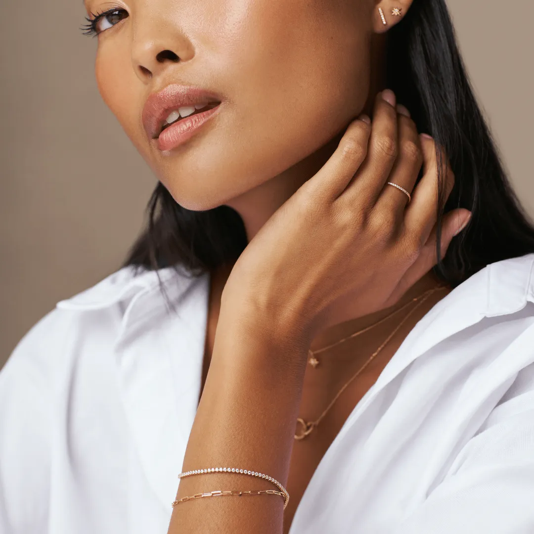 Orelia LUXE Fine Crystal ring guld zirkonia tynd