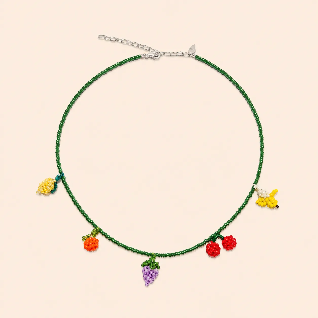 Lulo Jewelry Fruit Mix Necklace Grøn halskæde frugtperle
