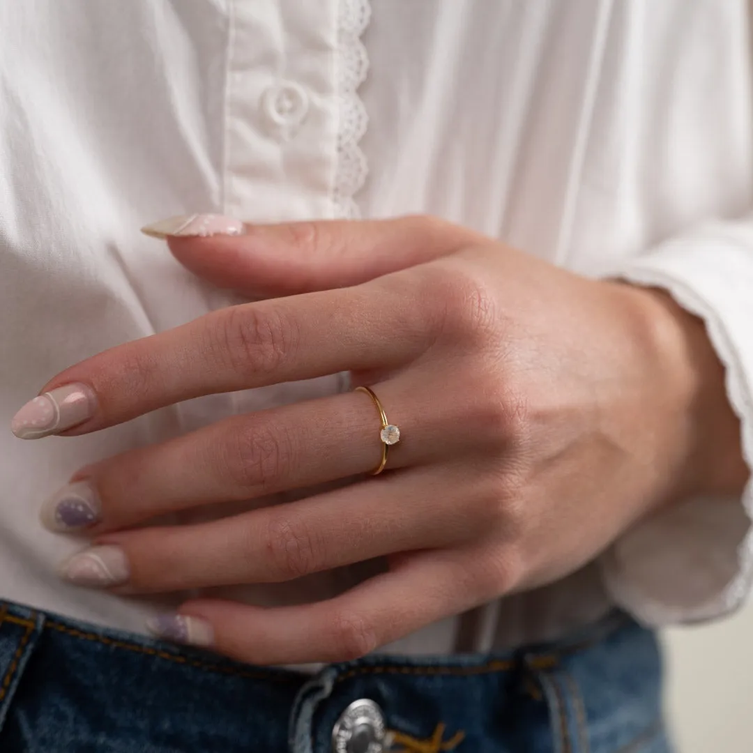 Sisi Copenhagen Gemma Moonstone ring forgyldt månesten