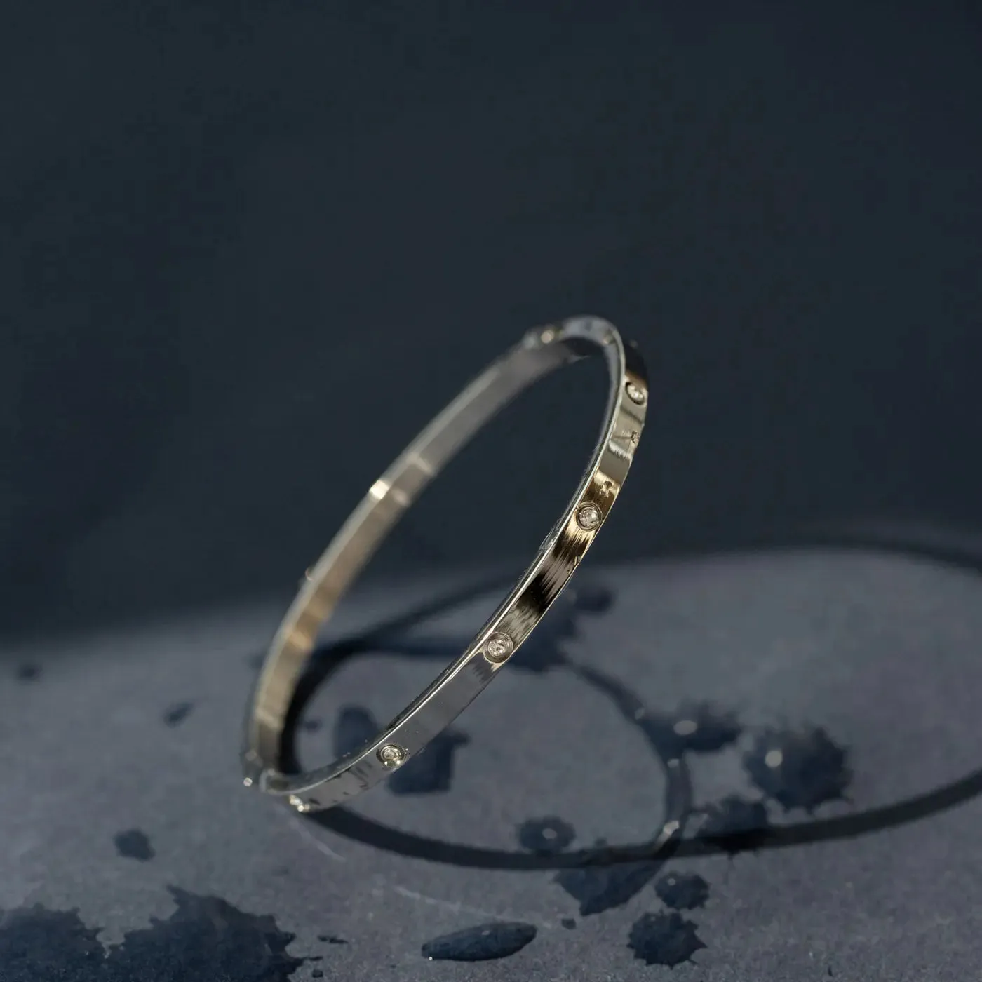 TIMI OF SWEDEN Fay krystal armring sølv vandtæt 15 cm