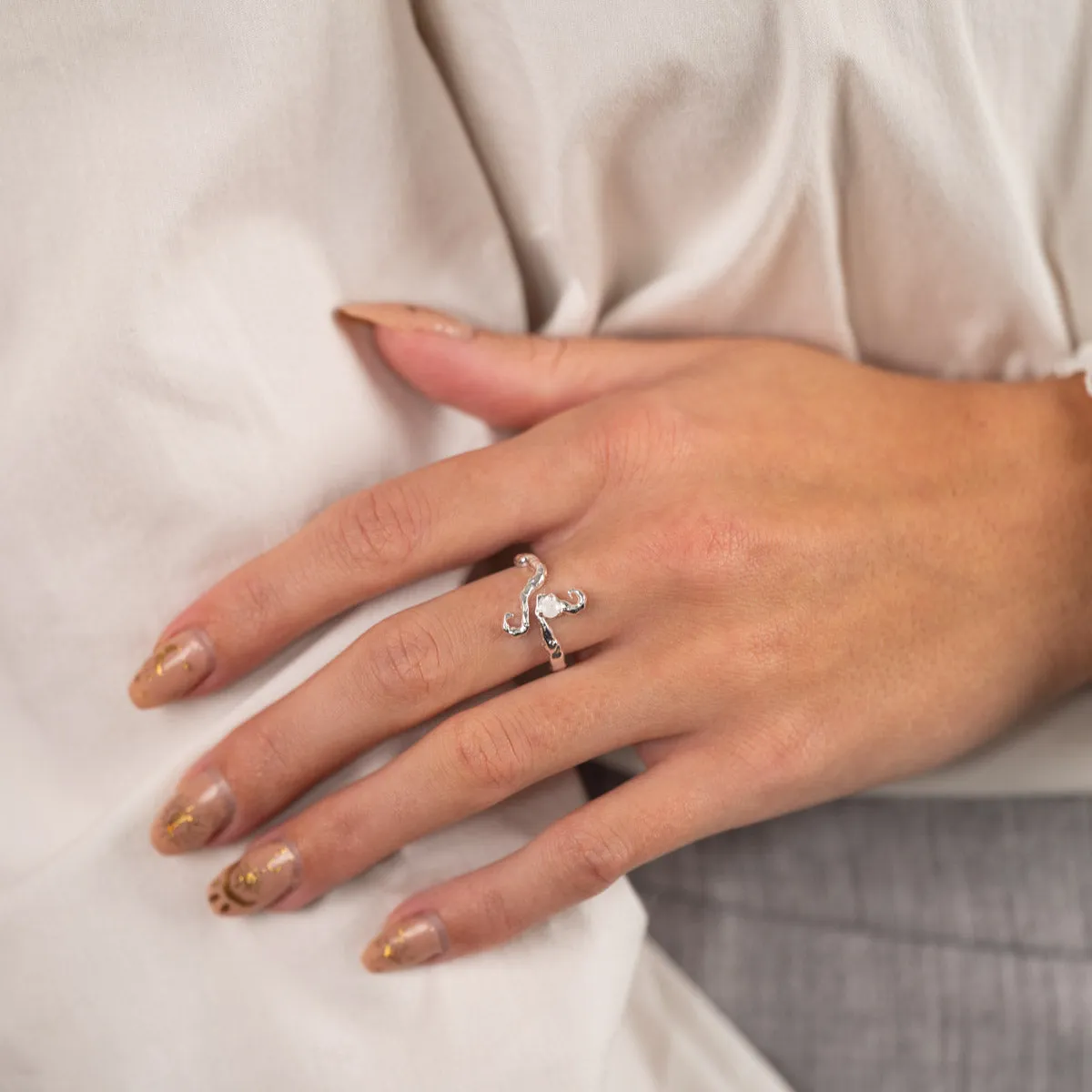 Sisi Copenhagen Aurelia Moonstone ring månesten sølv
