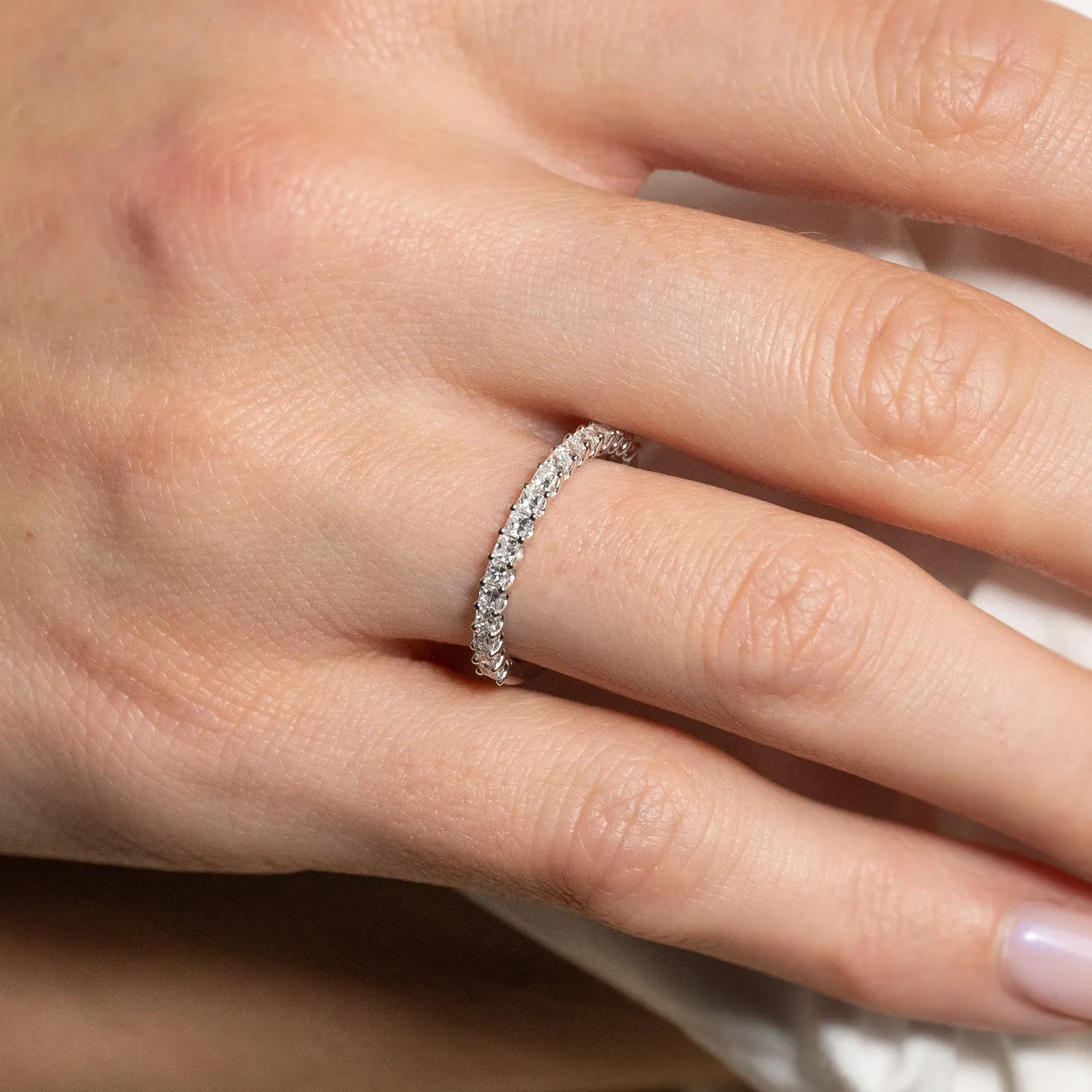 Sisi Copenhagen Princess-Cut Half-Alliance diamantring 0,5 ct hvidguld