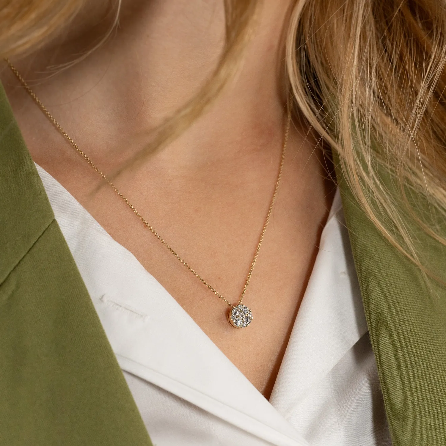 Sisi Copenhagen Round Pave vedhæng lab-diamant 0,45 ct guld