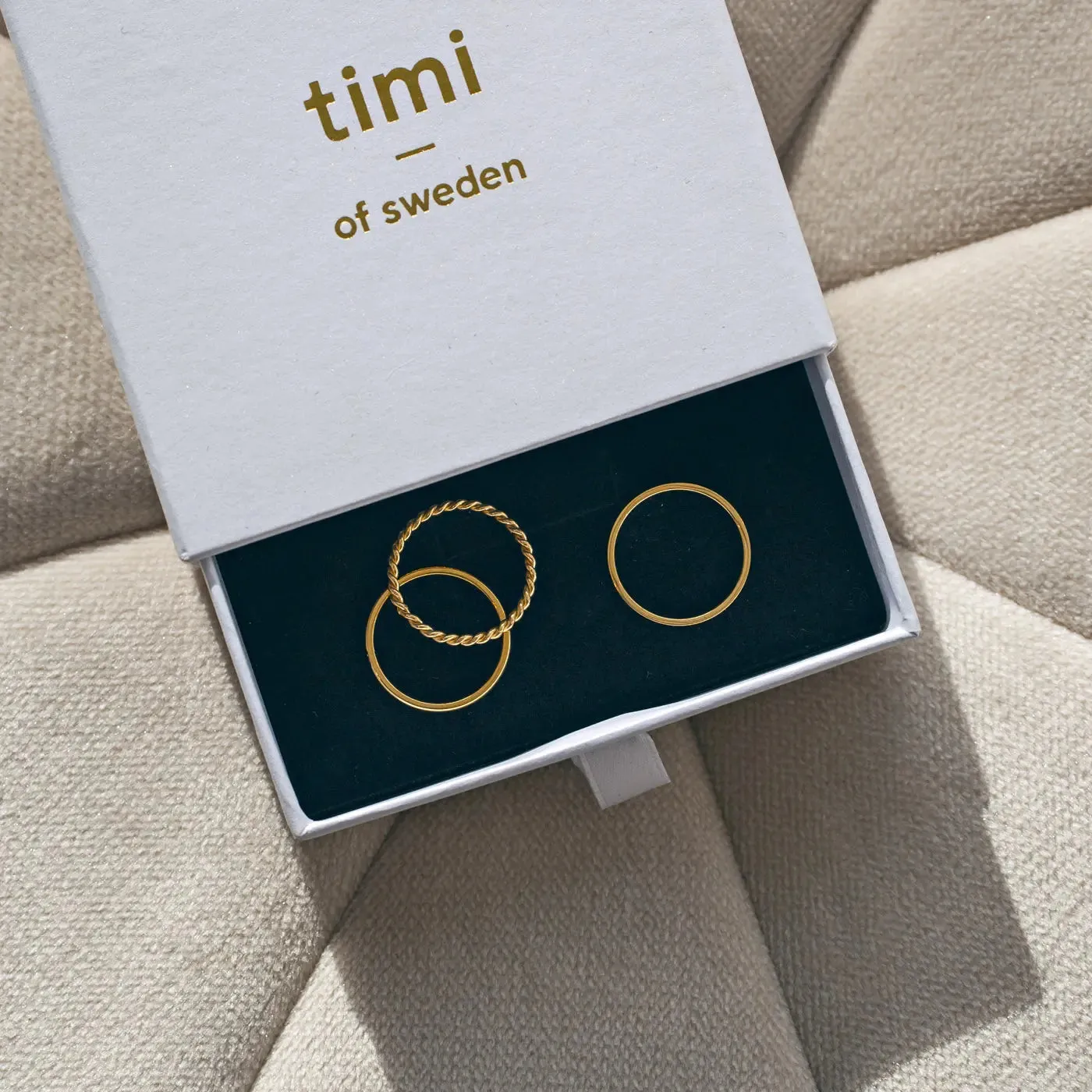 TIMI OF SWEDEN ringsæt ringe guld str. 17 vandtæt