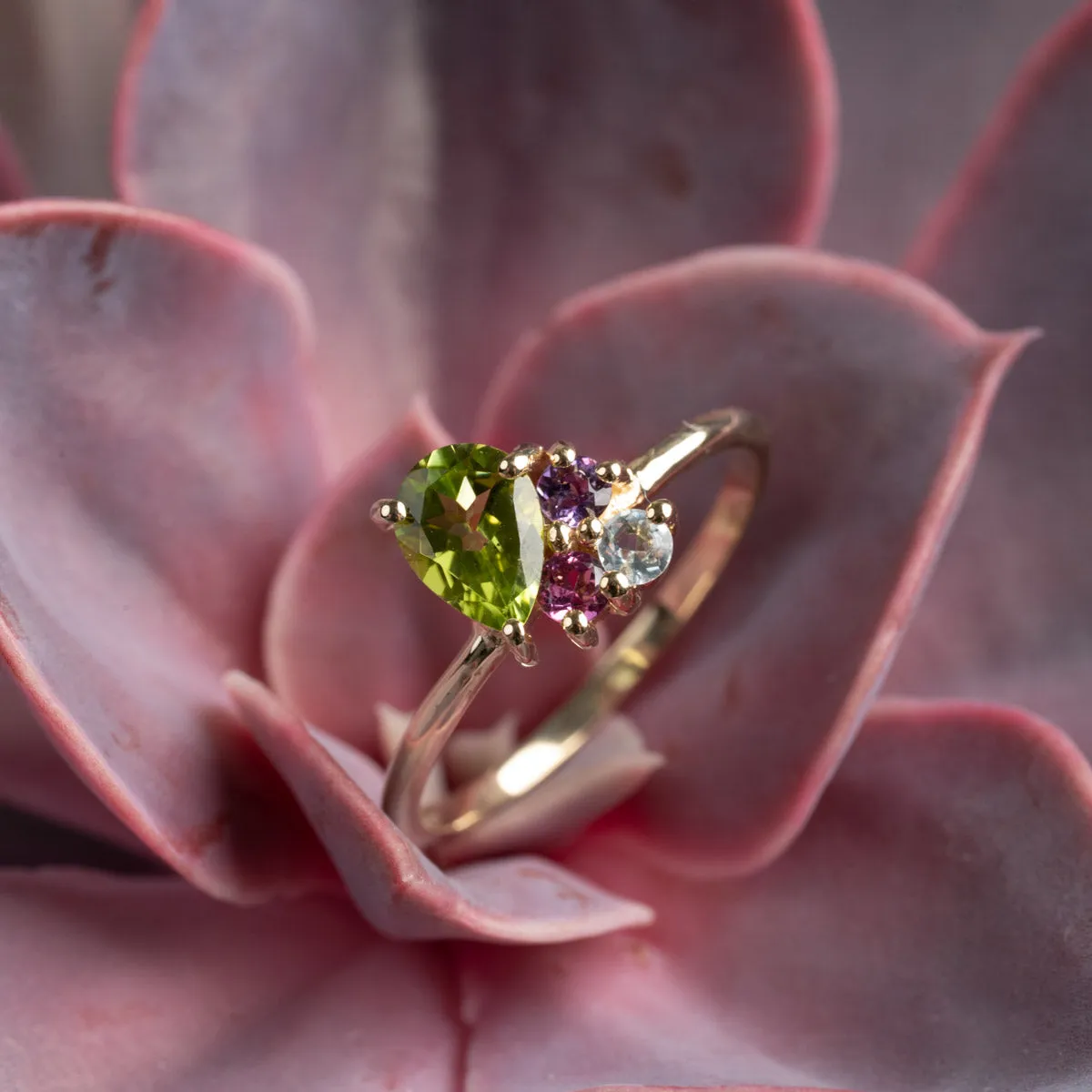 Sisi Copenhagen Gyrith Gem Cluster ring guld 9 kt