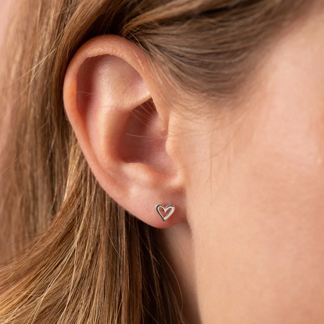 Sisi Copenhagen Amara Silver Stud øreringe hjerte sølv