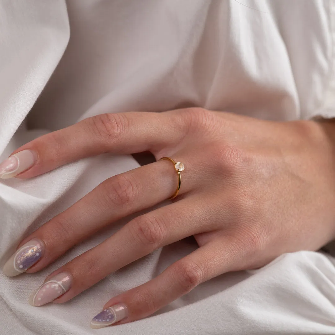 Sisi Copenhagen Gemma Moonstone ring forgyldt månesten