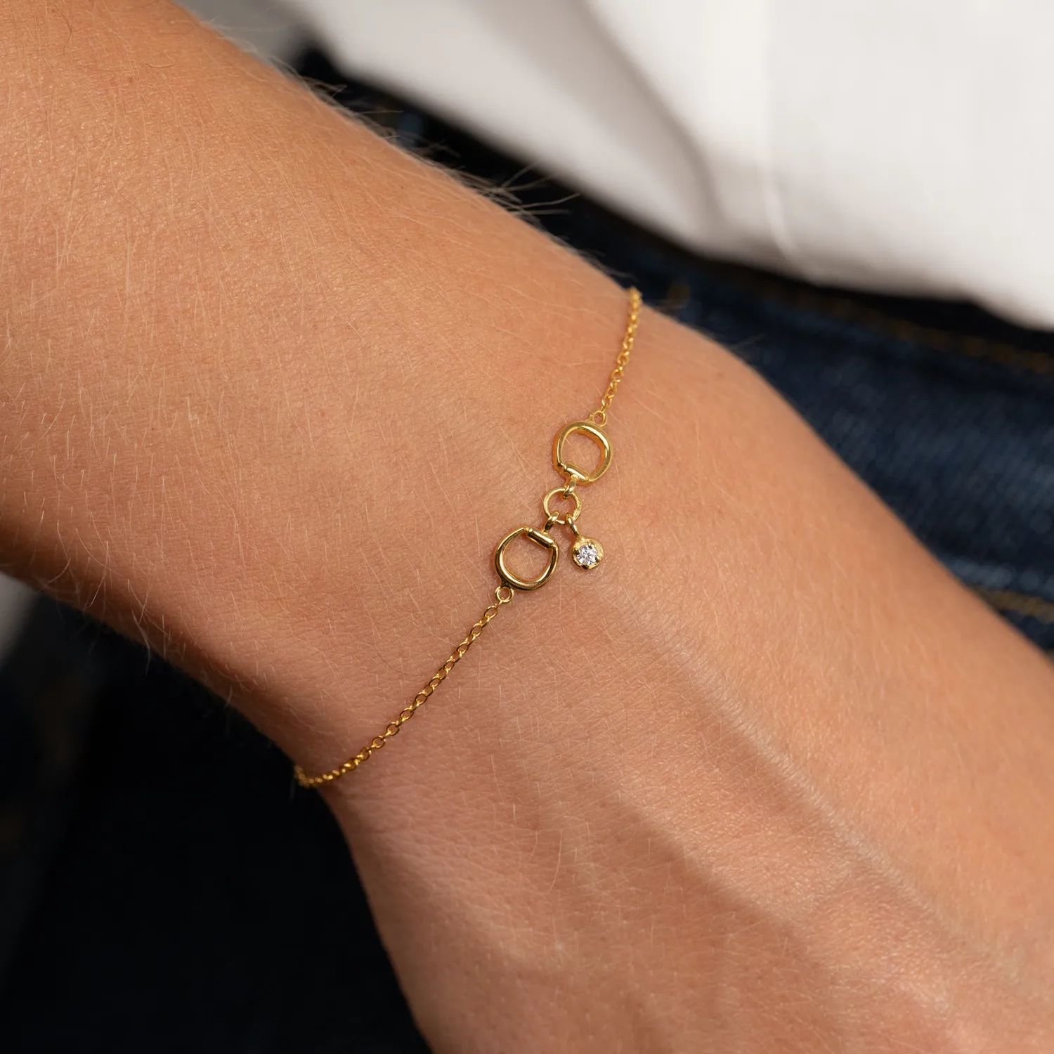 Sisi Copenhagen Sigge armbånd forgyldt zirkon 16cm