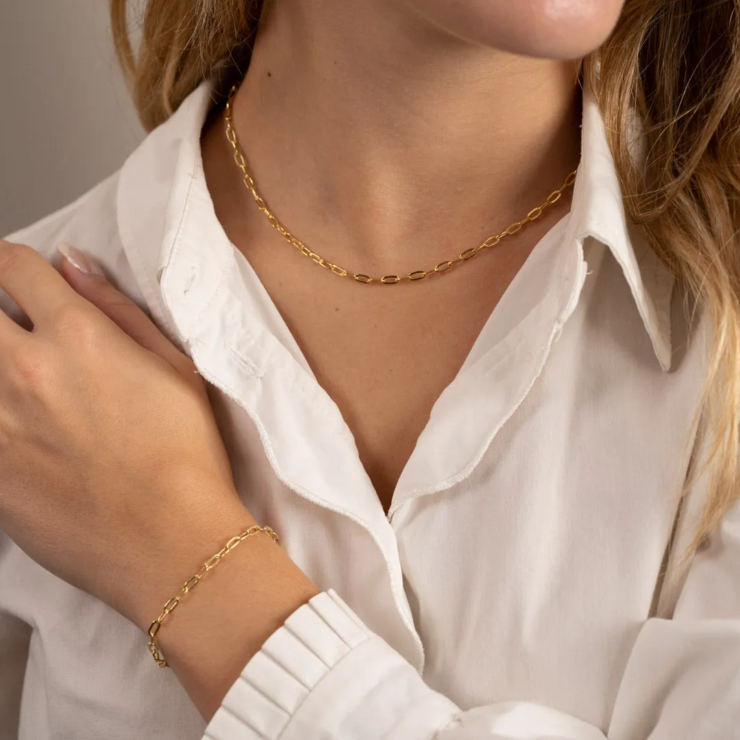 Sisi Copenhagen Alma armbånd medium link forgyldt 19 cm