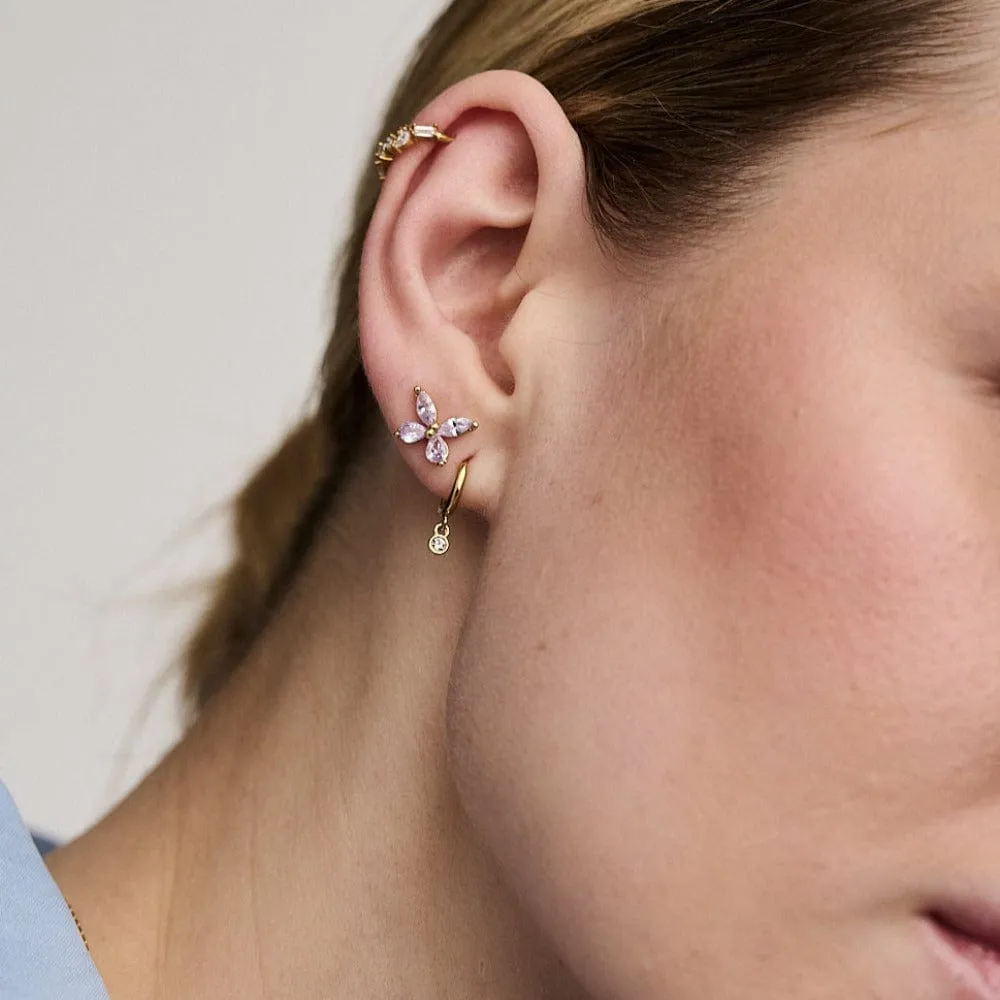 Orelia Mini Crystal Drop øreringe guld Swarovski